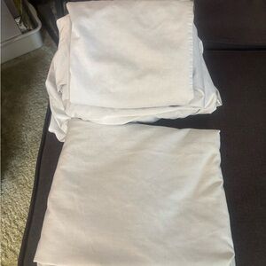 Plain White Cotton Pillowcases or Linens - Set of 2